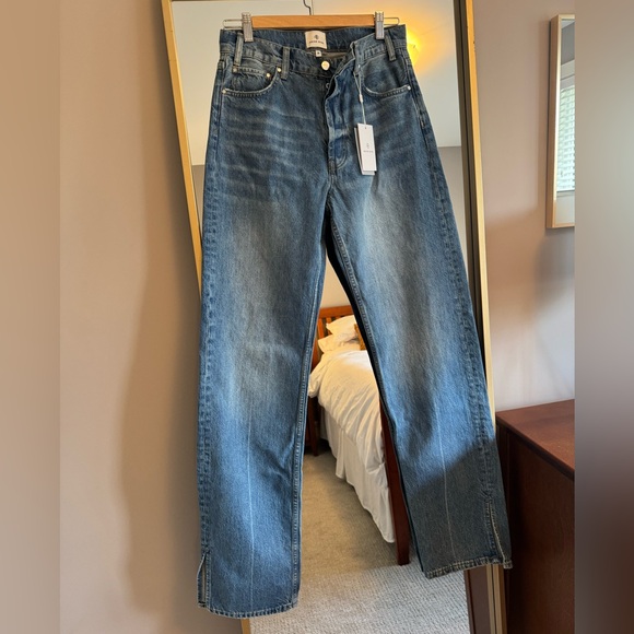 Anine Bing Denim - Anine Bing Straight Leg Blue Jeans